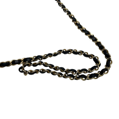 Chanel Lambskin Quilted Chain Shoulder Bag CC Logo Black