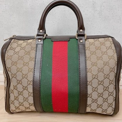 Gucci GG Canvas Sherry Line Boston Bag Brown — view 2