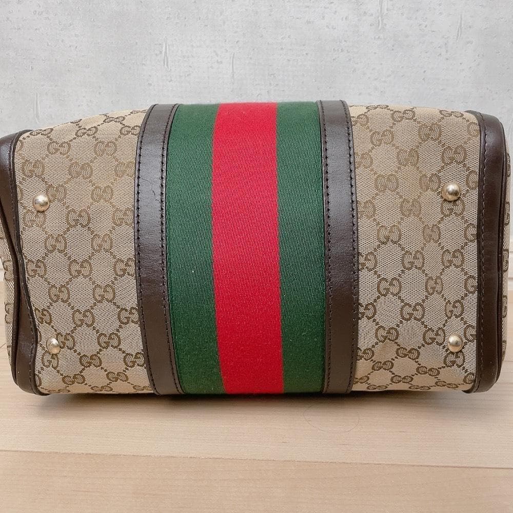 Gucci GG Canvas Sherry Line Boston Bag Brown — view 5