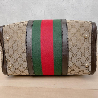 Gucci GG Canvas Sherry Line Boston Bag Brown — view 5