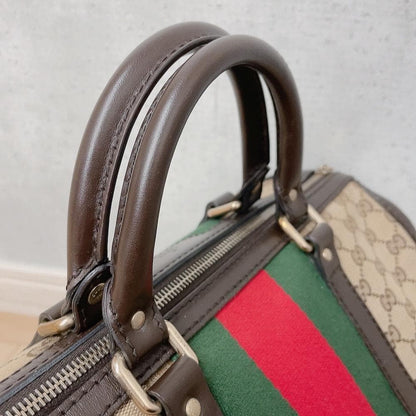 Gucci GG Canvas Sherry Line Boston Bag Brown — view 7