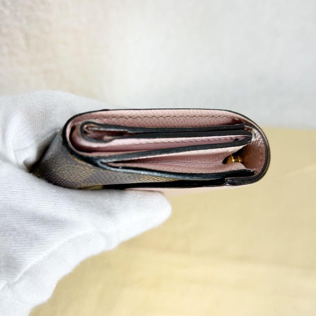 Louis Vuitton Portefeuille Zoë Damier Rose Ballerine Folding Wallet