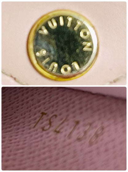 Louis Vuitton Portefeuille Zoë Damier Rose Ballerine Folding Wallet