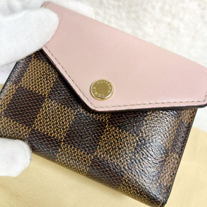Louis Vuitton Portefeuille Zoë Damier Rose Ballerine Folding Wallet
