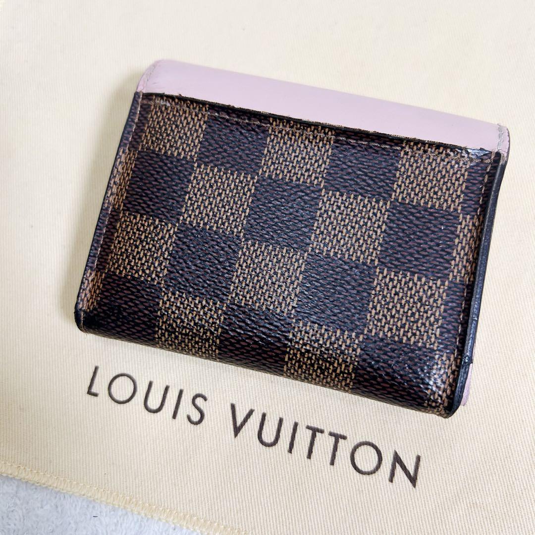 Louis Vuitton Portefeuille Zoë Damier Rose Ballerine Folding Wallet