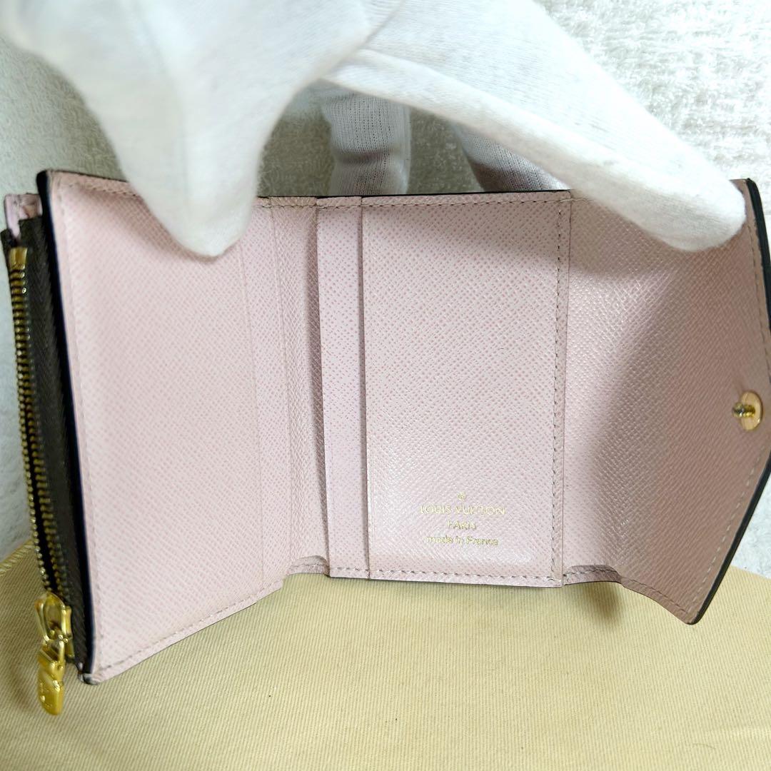 Louis Vuitton Portefeuille Zoë Damier Rose Ballerine Folding Wallet