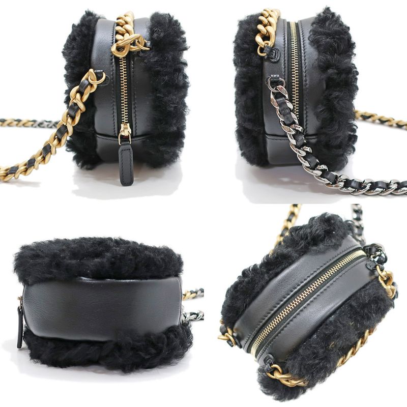 Chanel Round Boa Shoulder Bag Chanel 19 Black Ap0945 Gold Chain Round