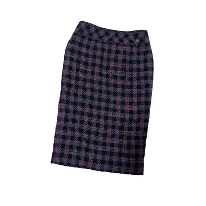 Chanel CC Logo Button Tweed Skirt 36 — view 2