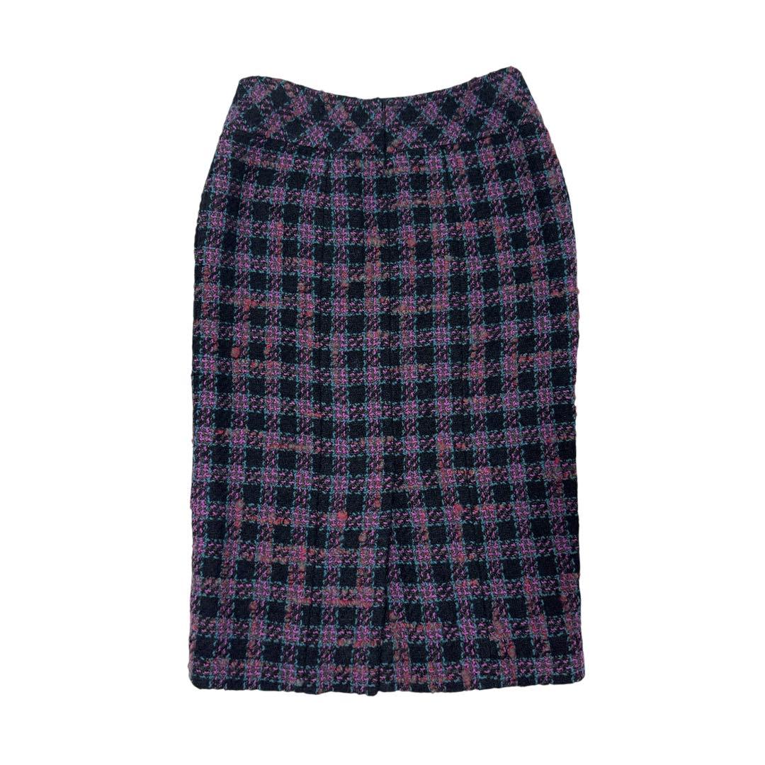 Chanel CC Logo Button Tweed Skirt 36 — view 3