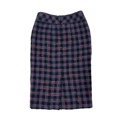 Chanel CC Logo Button Tweed Skirt 36 — view 3