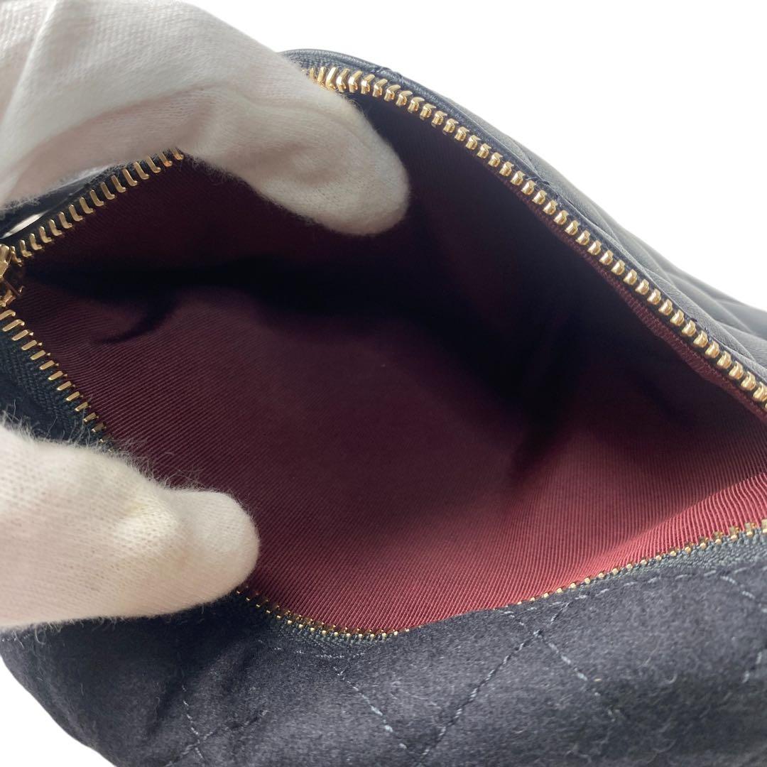 Unused Chanel Marine Motif Wool Leather Body Bag