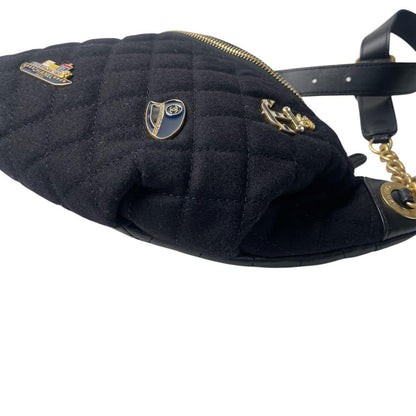 Unused Chanel Marine Motif Wool Leather Body Bag