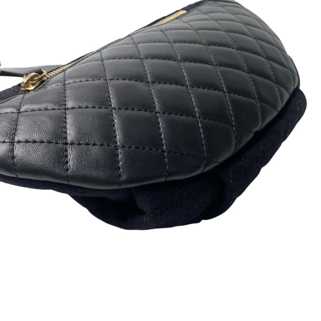 Unused Chanel Marine Motif Wool Leather Body Bag