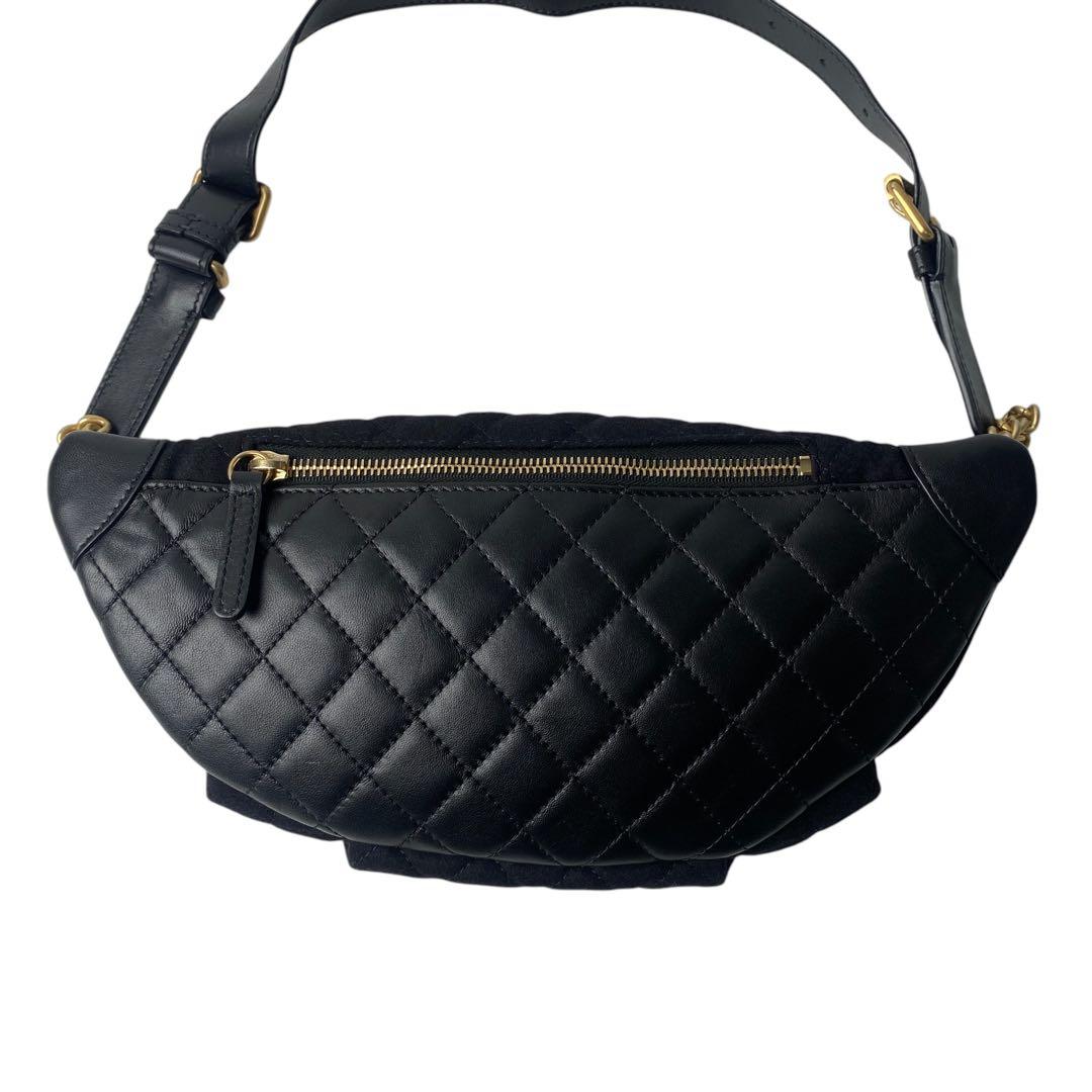 Unused Chanel Marine Motif Wool Leather Body Bag