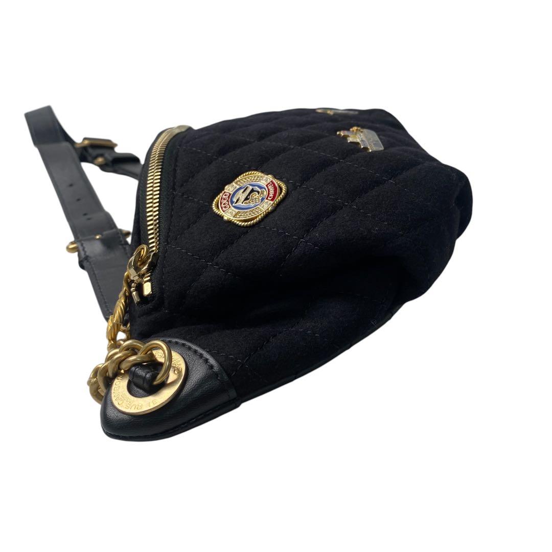 Unused Chanel Marine Motif Wool Leather Body Bag