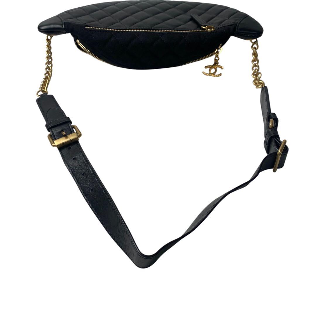 Unused Chanel Marine Motif Wool Leather Body Bag