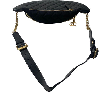 Unused Chanel Marine Motif Wool Leather Body Bag