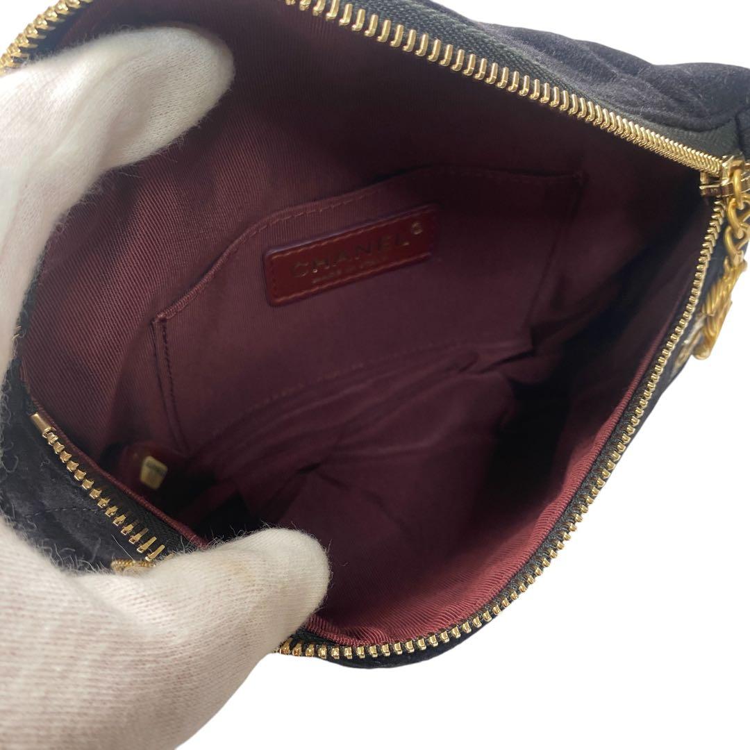 Unused Chanel Marine Motif Wool Leather Body Bag