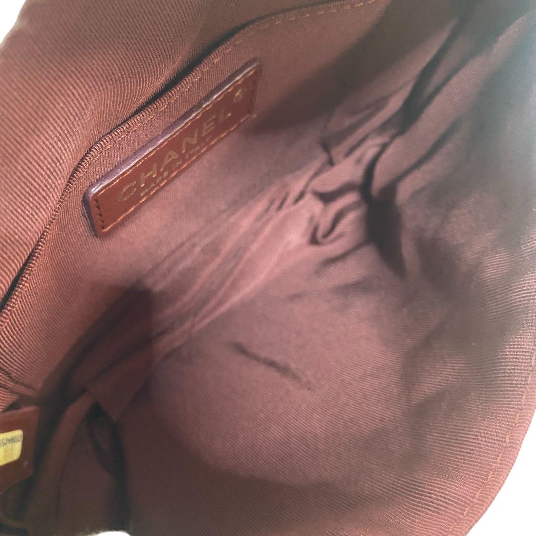 Unused Chanel Marine Motif Wool Leather Body Bag