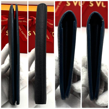 Louis Vuitton Wallet Taiga Portefeuille Brazza NM Navy — view 7