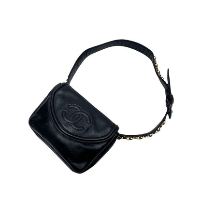 Chanel Lambskin CC Logo Waist Belt Bag Black — view 3
