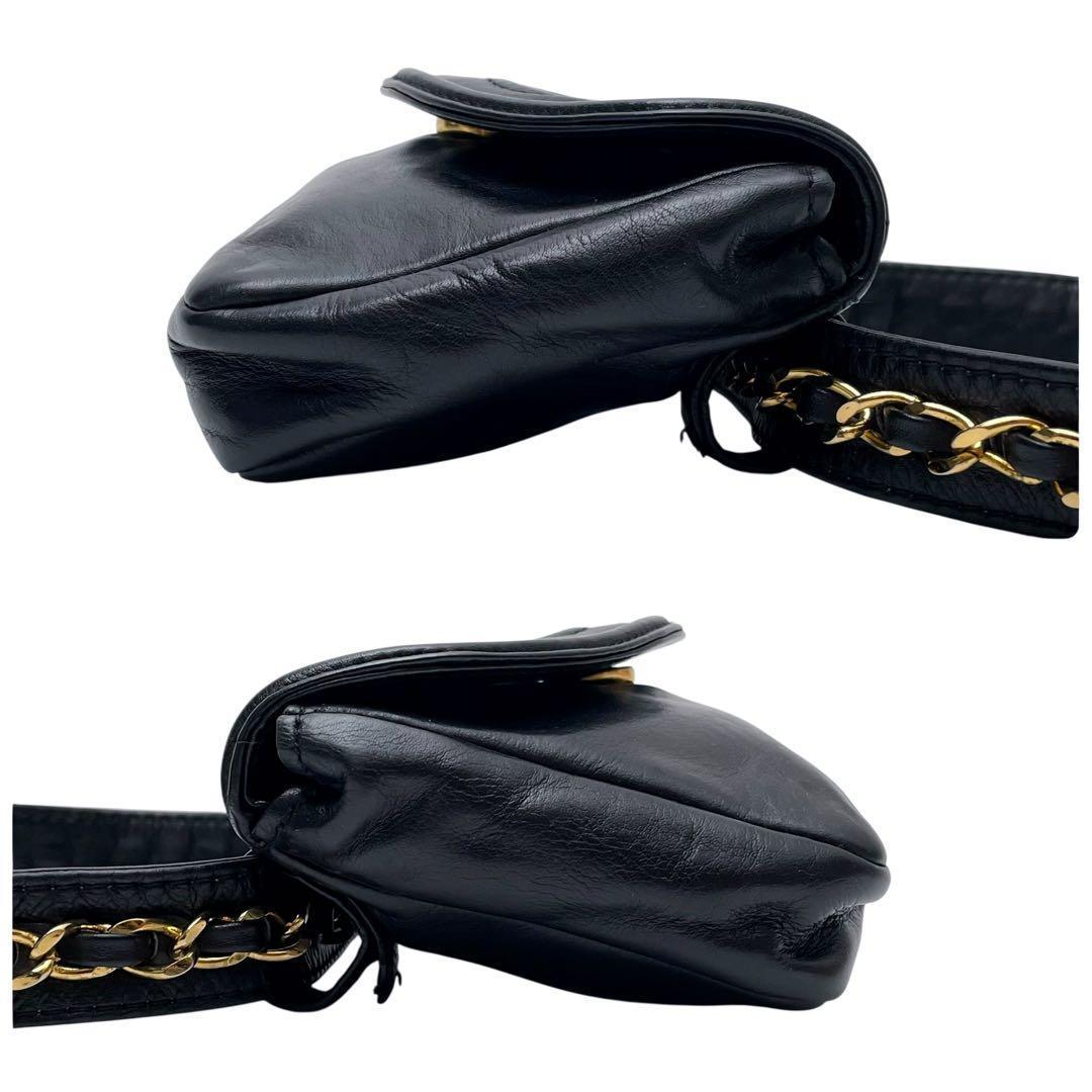 Chanel Lambskin CC Logo Waist Belt Bag Black — view 4