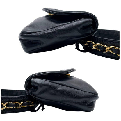 Chanel Lambskin CC Logo Waist Belt Bag Black — view 4