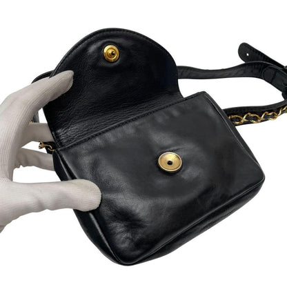 Chanel Lambskin CC Logo Waist Belt Bag Black — view 7
