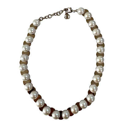 Gucci Interlocking G Faux Pearl Necklace Choker — view 3