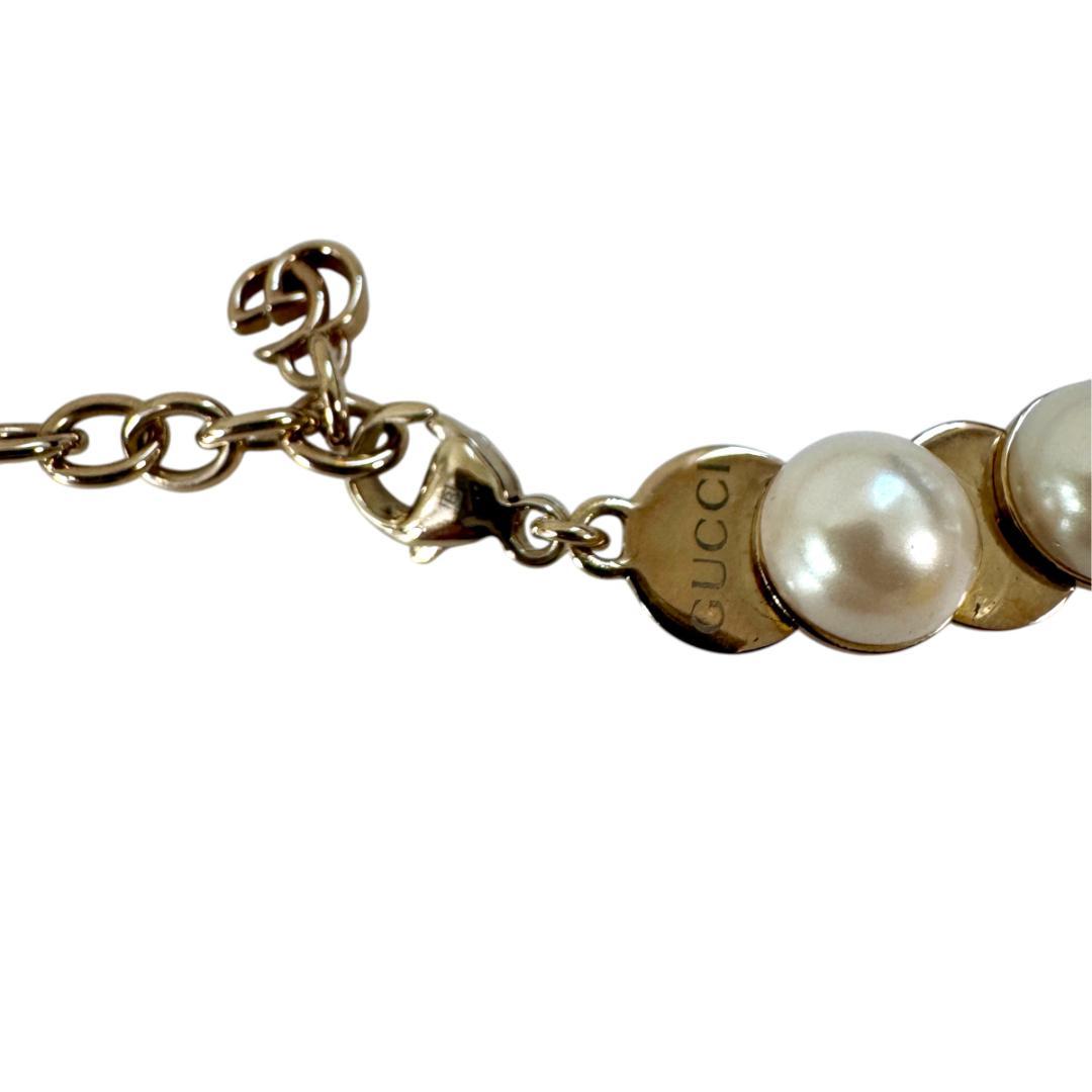 Gucci Interlocking G Faux Pearl Necklace Choker — view 6