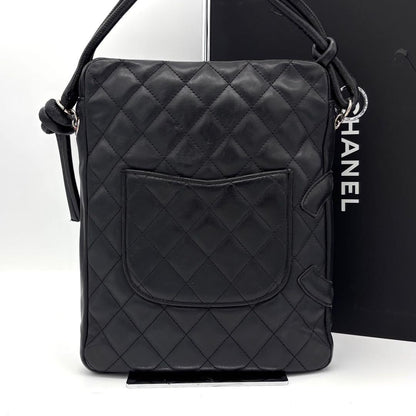 Chanel Cambon Line Leather Pochette Shoulder Bag Black — view 2