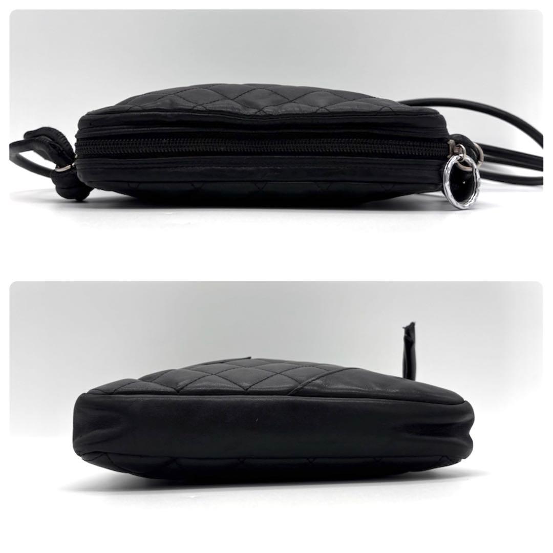 Chanel Cambon Line Leather Pochette Shoulder Bag Black — view 6