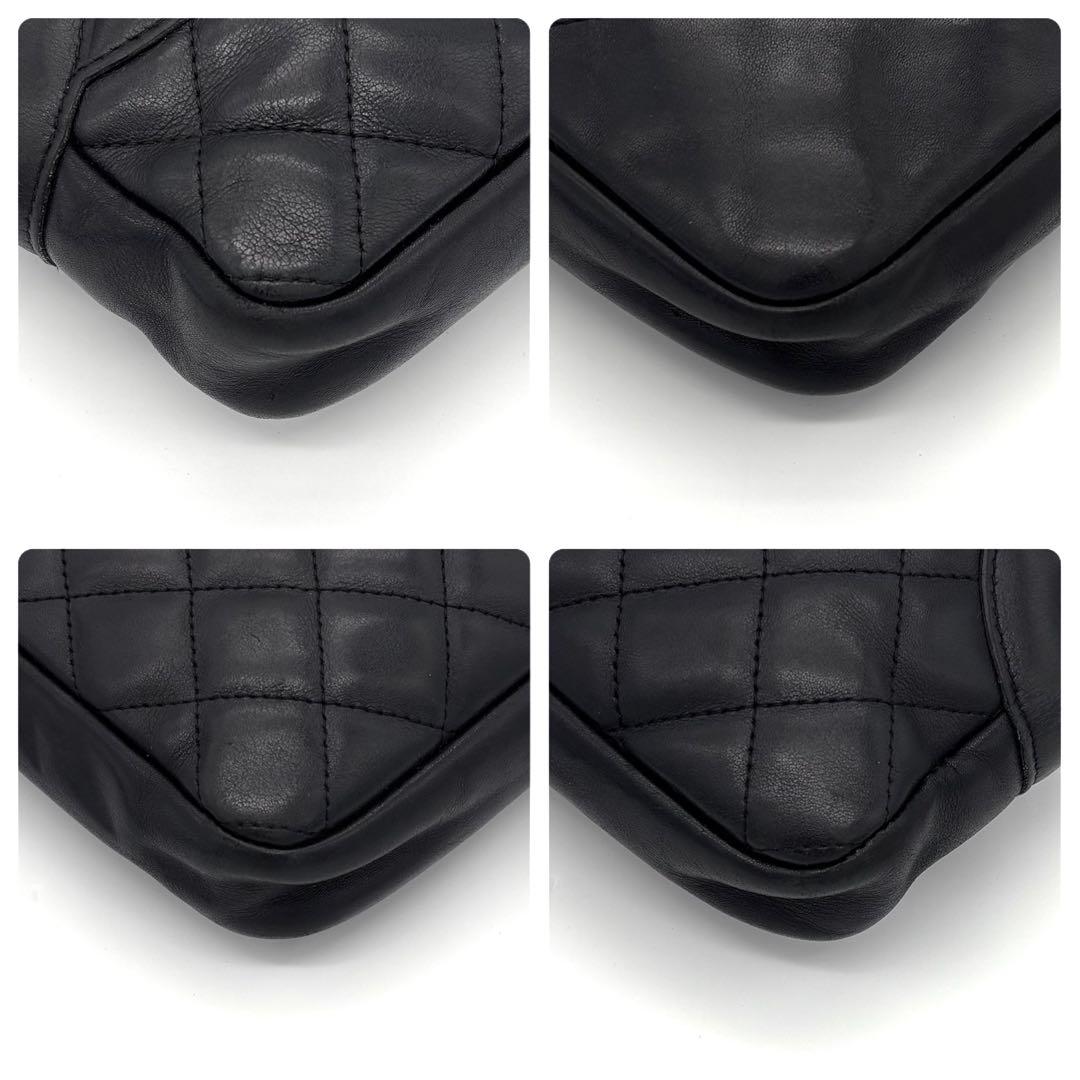Chanel Cambon Line Leather Pochette Shoulder Bag Black — view 7