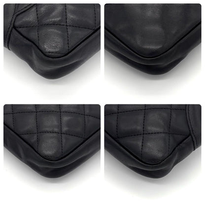 Chanel Cambon Line Leather Pochette Shoulder Bag Black — view 7