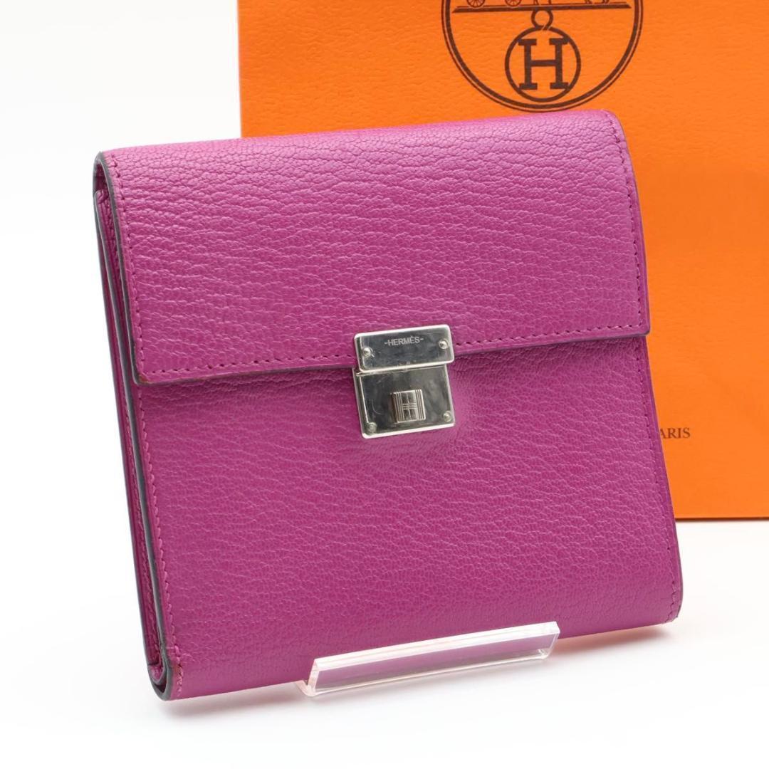 Hermes Tri Foldwallet Shavel Pink Wallet