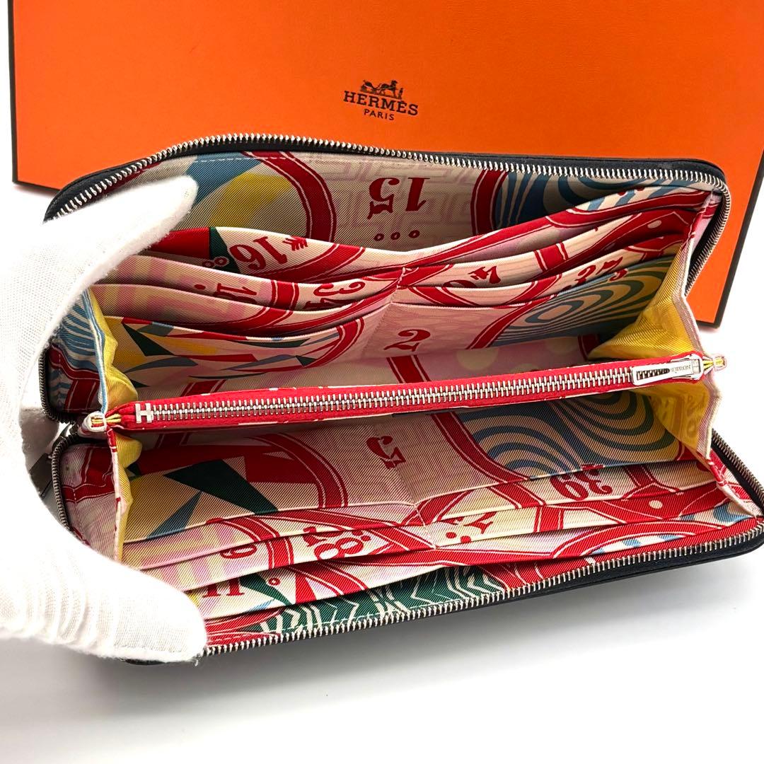 Hermes Zip Around Wallet Azap Long Silk in Dark Navy