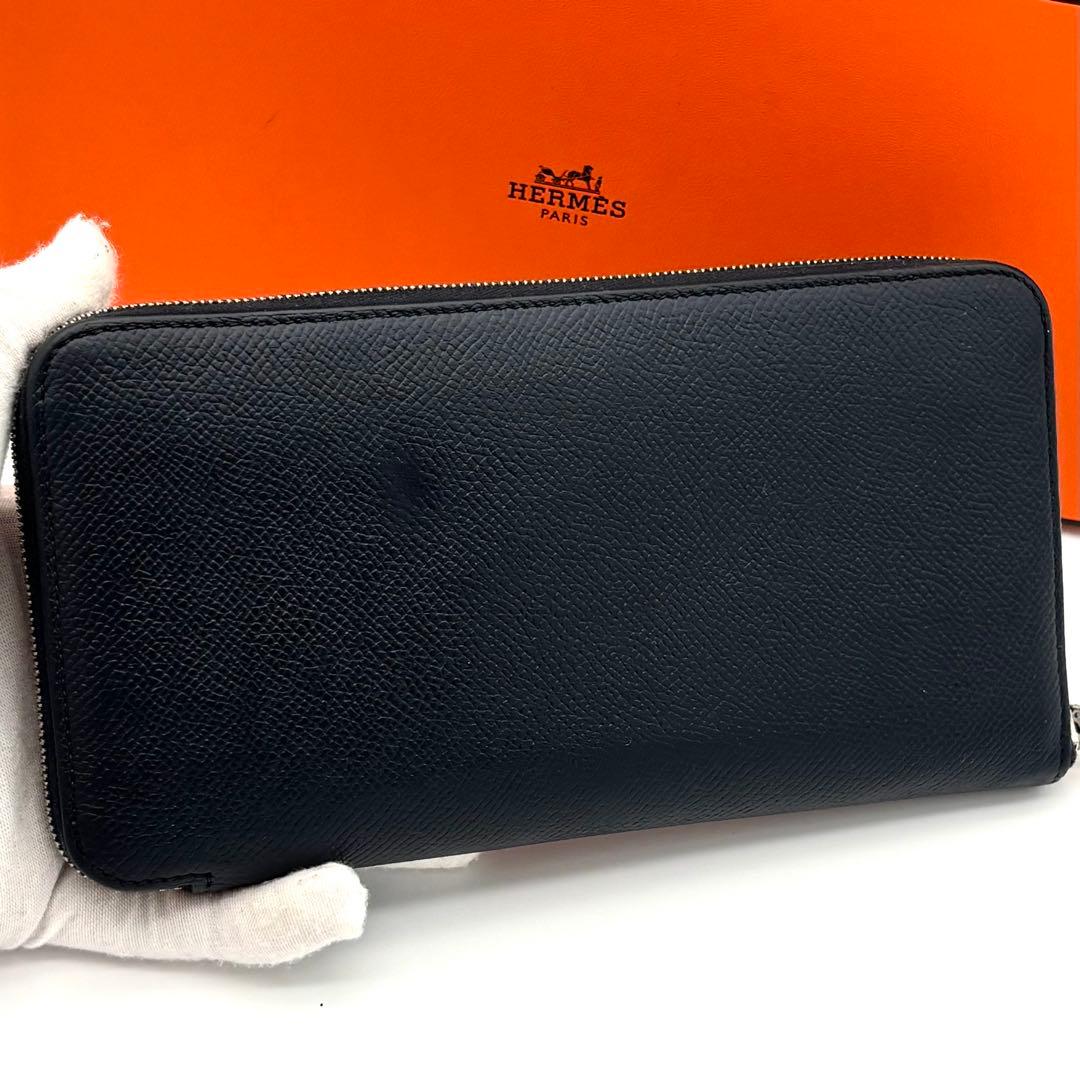 Hermes Zip Around Wallet Azap Long Silk in Dark Navy — view 3