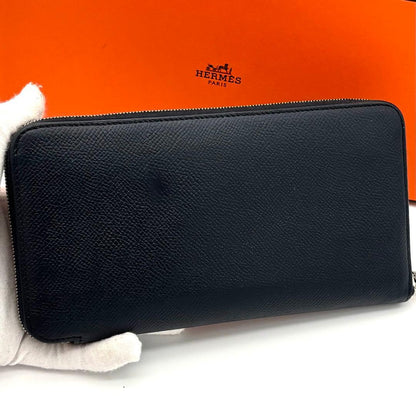Hermes Zip Around Wallet Azap Long Silk in Dark Navy — view 3