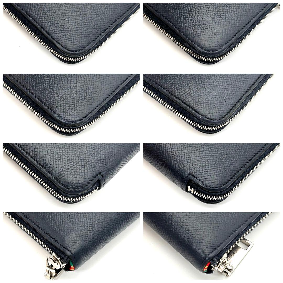 Hermes Zip Around Wallet Azap Long Silk in Dark Navy — view 6