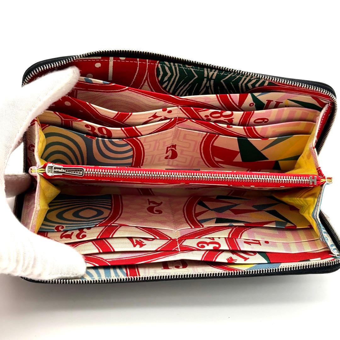 Hermes Zip Around Wallet Azap Long Silk in Dark Navy — view 7