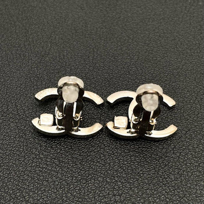 Chanel 05P CC Logo Earrings Icon Silver Black Coco — view 5