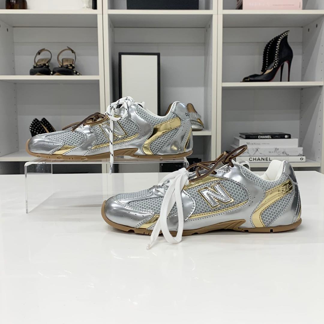 Miu Miu Un New Balance 530 SL Mesh Leather Sneakers — view 3
