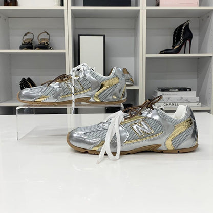 Miu Miu Un New Balance 530 SL Mesh Leather Sneakers — view 3