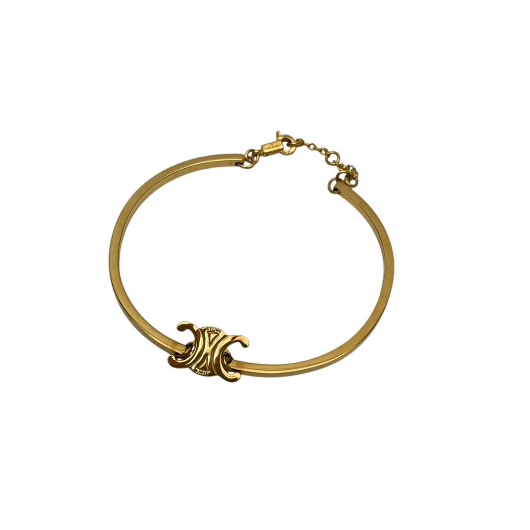 Celine Triomphe Gold Bracelet Bangle — view 2