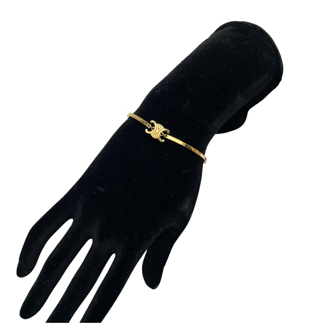 Celine Triomphe Gold Bracelet Bangle — view 3