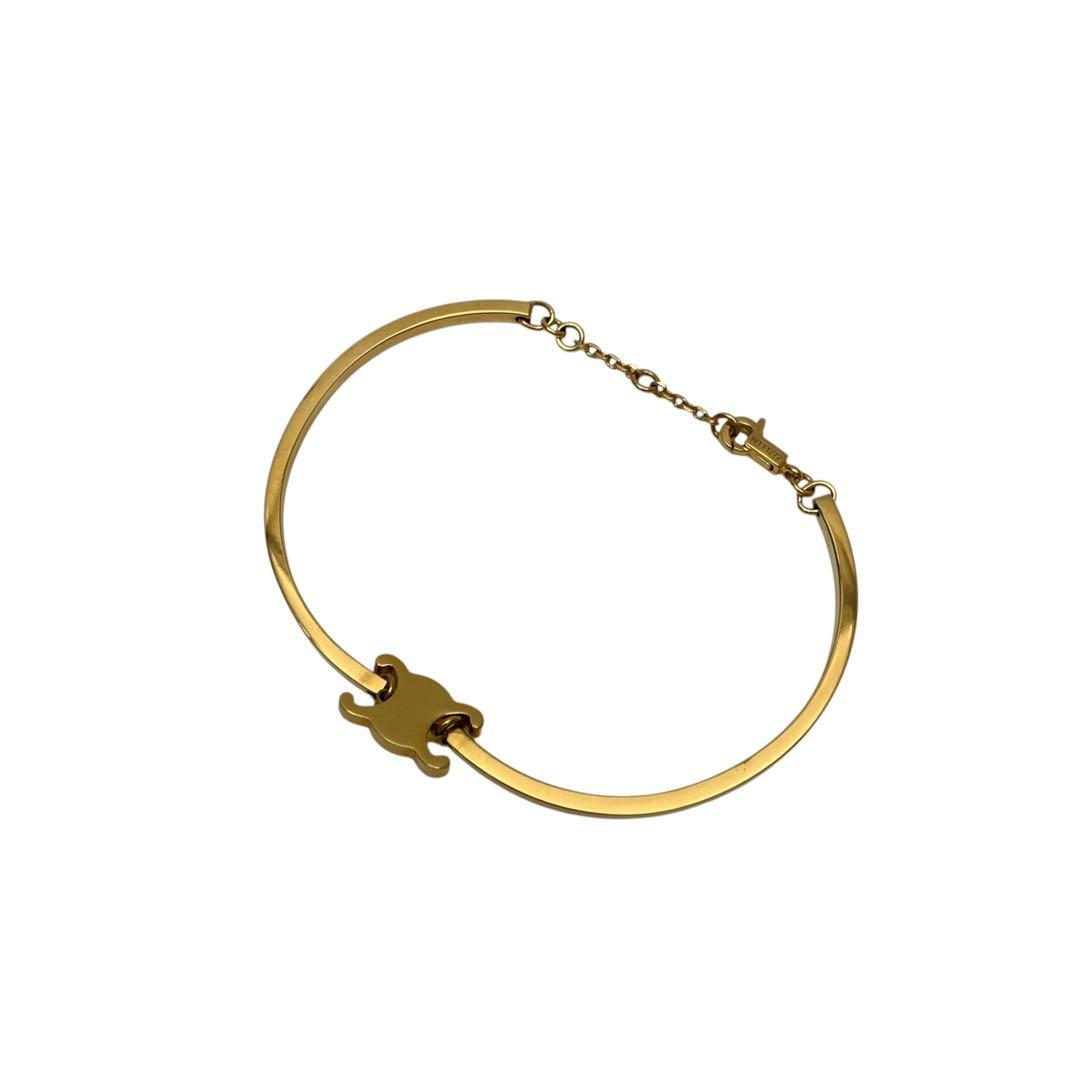 Celine Triomphe Gold Bracelet Bangle — view 4
