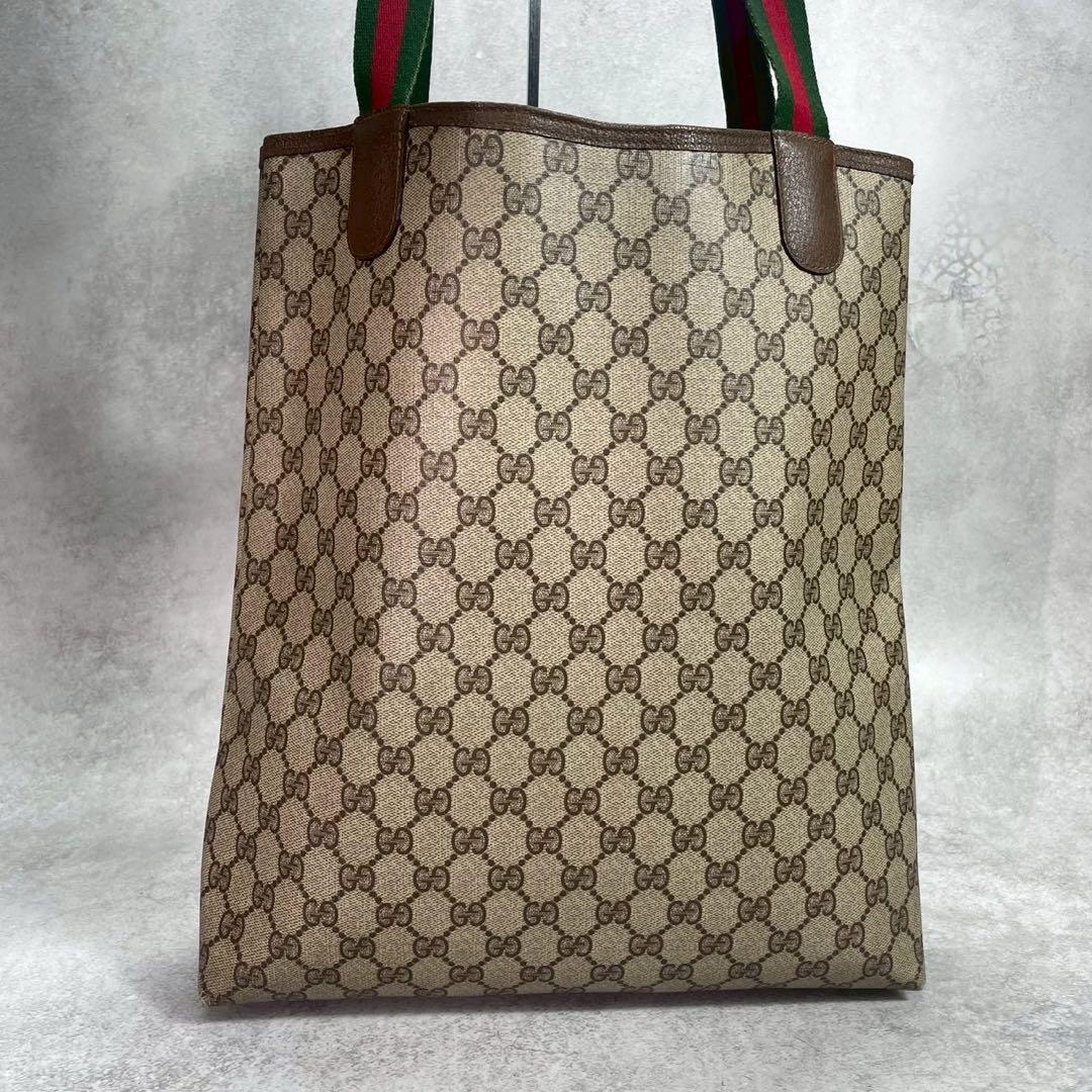 Gucci GG Sherry Line Tote Brown Logo Leather — view 3