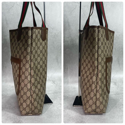 Gucci GG Sherry Line Tote Brown Logo Leather — view 7