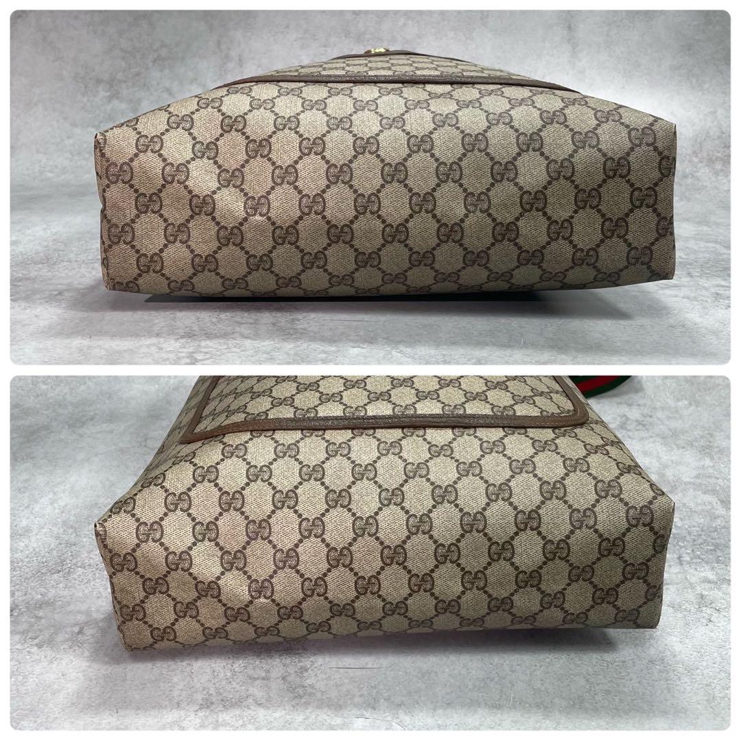 Gucci GG Sherry Line Tote Brown Logo Leather — view 8
