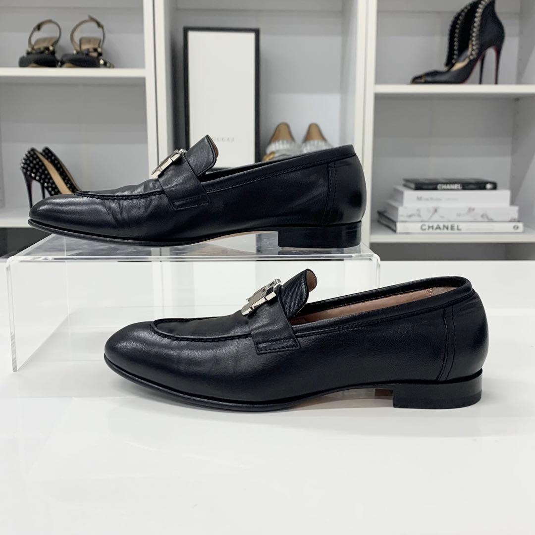 Hermes Paris Leather Loafers Black — view 3